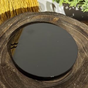 Black obsidian scrying mirror