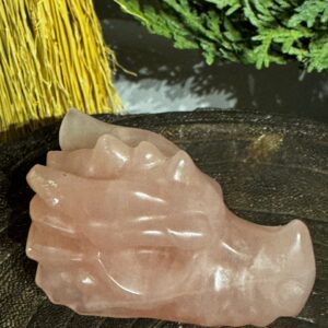 Rose Quartz Dragon Head