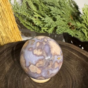 Blue CHALCEDONY FLOWER AGATE SPHERE