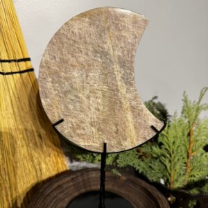 Moonstone moon with stand