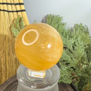 Honey Calcite Sphere