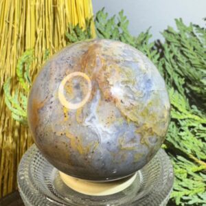 Moss Agate sphere with OJ
