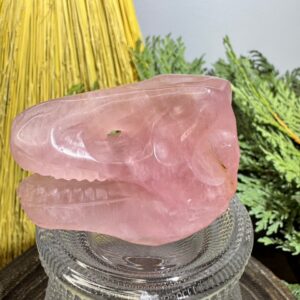 Rose Quartz Dinosaur Head