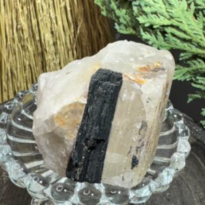 Black tourmaline and quartz