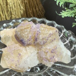 Fluorite on calcite