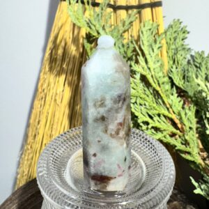 Plum Tourmaline and Blue Apatite