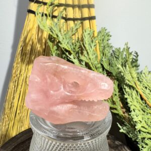 Rose Quartz Dinosaur Head