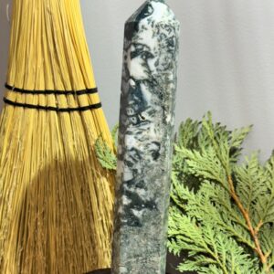 Large moss agate tower
