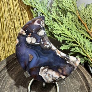 Blue Flower Agate Moon