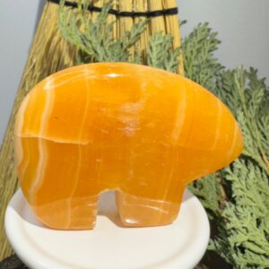Orange Calcite Zuni Bear