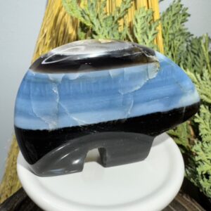 Blue opal Zuni Bear