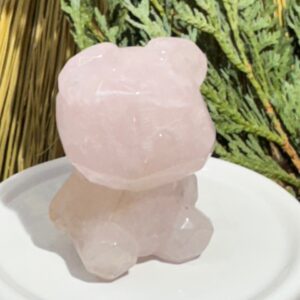 Faceted Rose Quartz Bear