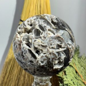 Large Sphalerite/druzy quartz Sphere
